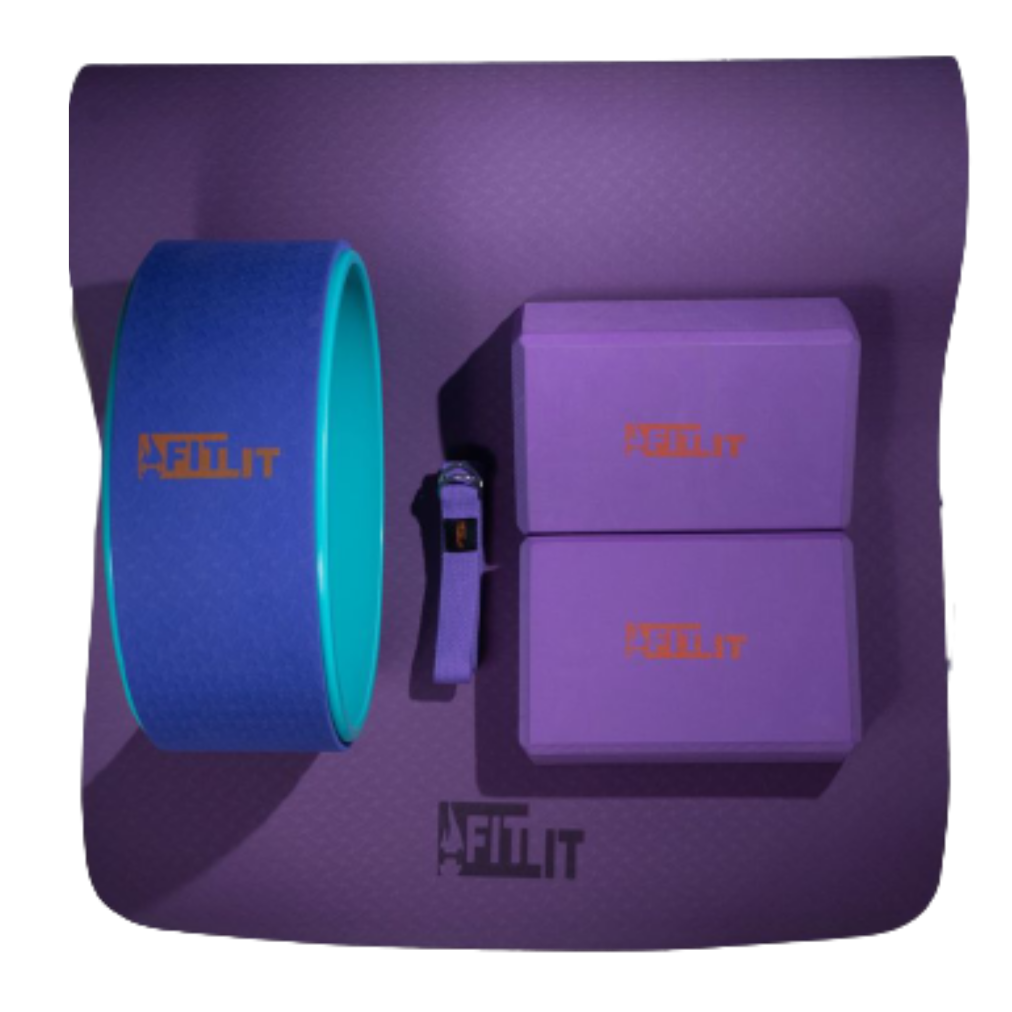Be1Yoga 4-Piece Yoga Kit - Purple